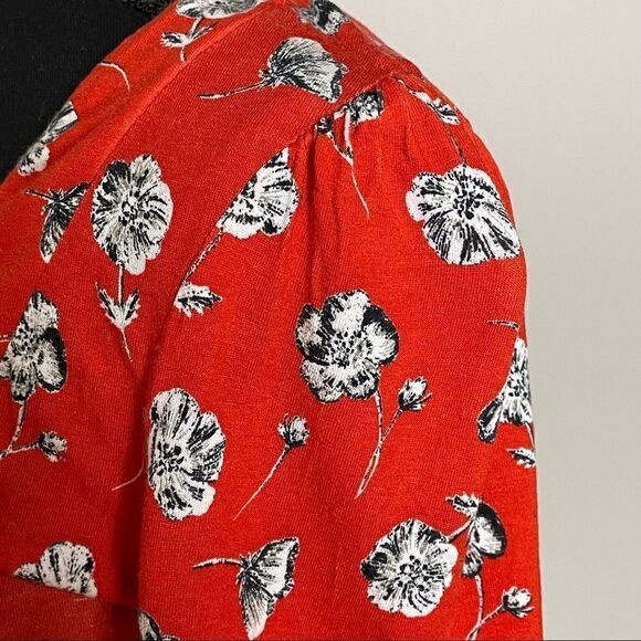 Topshop Red Pansey Floral Print Dress - Size: 2 - Picture 10 of 13